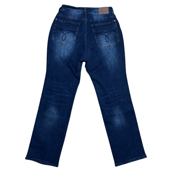 Judy Blue High Waist Exposed Button Fly Straight Jeans NWT In Dark Wash Sz 7/28 - Picture 2 of 15